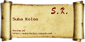 Suba Kolos névjegykártya